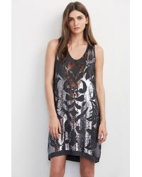 Velvet By Graham & Spencer - Metallic Delphinia Sequin Shift Dress - Lyst