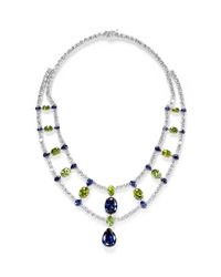 CZ by Kenneth Jay Lane | Multicolor Cubic Zirconia Double Bib Necklace | Lyst