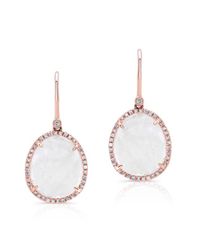 Anne Sisteron | Pink 14kt Rose Gold Diamond Moonstone Organic Earrings | Lyst