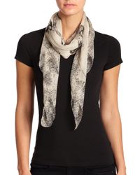 Alexander McQueen | White Eaten Skulls Silk Scarf | Lyst