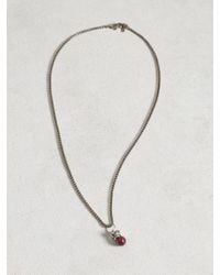 John Varvatos | Red Crowned Ruby Ball And Chain Necklace for Men | Lyst