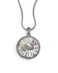 John Hardy | Metallic Classic Chain Heritage Ruby, 18k Yellow Gold & Sterling Silver Pendant Necklace | Lyst