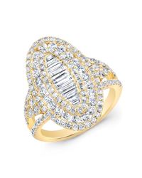 Anne Sisteron - Metallic 14kt Yellow Gold Baguette Diamond Era Ring - Lyst