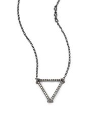 Phyne By Paige Novick | Gray Sasha Diamond & Blackened 14k White Gold Open Triangle Pendant Necklace | Lyst