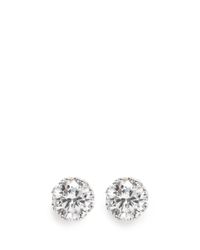 CZ by Kenneth Jay Lane | Metallic Round Cut Cubic Zirconia Stud Earrings | Lyst