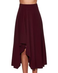 Alexander McQueen Purple Fluted Crepe Midi Skirt