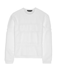 Alexander Wang White Intarsia Cotton-terry Sweatshirt