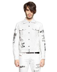 white stretch denim jacket