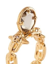 Alexander McQueen | Metallic Spinal Cord Crystal Ring | Lyst
