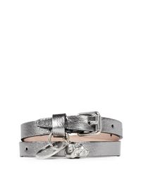 Alexander McQueen | Metallic Double Wrap Skull Leather Bracelet for Men | Lyst