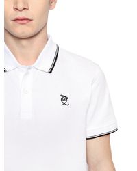 McQ | White Logo Embroidered Cotton Piqué Polo Shirt for Men | Lyst