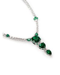 CZ by Kenneth Jay Lane | Green Cubic Zirconia Vertical Drop Necklace | Lyst