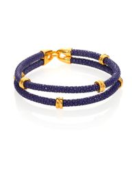 Stinghd | Blue 14k Goldplated & Stingray Wrap Bracelet for Men | Lyst