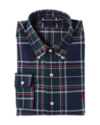 Polo Ralph Lauren | Green Slim Fit Plaid Cotton Oxford Shirt for Men | Lyst