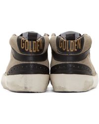 pics Golden Goose Mid Star Glitter Wing-Tip Sneakers grey and black wingtip midstar sneakers