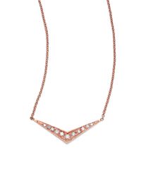 Zoe Chicco | Pink Diamond & 14k Rose Gold Boomerang Necklace | Lyst