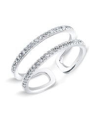 Anne Sisteron | 14kt White Gold Diamond Knuckle Ring | Lyst