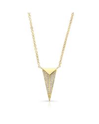 Anne Sisteron - Metallic 14kt Yellow Gold Diamond Long Triangle Necklace - Lyst