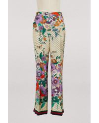 gucci silk trousers