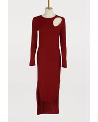Esteban Cortazar Red Tear Drop Long Dress