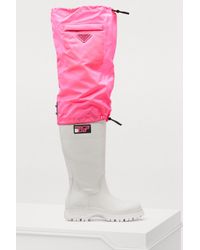 prada white and pink boots