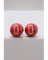 Marc Jacobs Red Icon Enamel Ball Earrings
