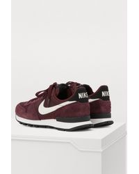nike burgundy internationalist suede trainers