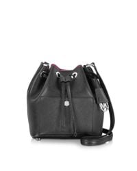 Michael Kors - Black Greenwich Saffiano-Leather Bucket Bag - Lyst