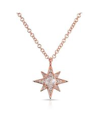 Anne Sisteron - Pink 14kt Rose Gold Diamond North Star Necklace - Lyst