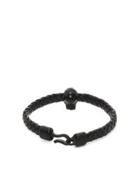 Alexander McQueen | Black Leather Skull Bracelet for Men | Lyst