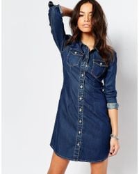 ONLY Denim Shirt Dress - Blue - Lyst