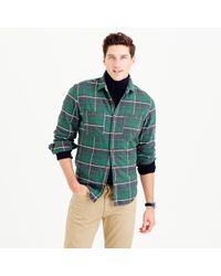 J.Crew | Green Wallace & Barnes Heavyweight Flannel In Marlow Plaid for Men | Lyst