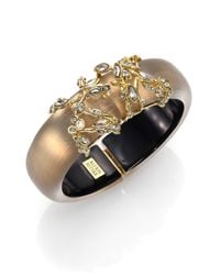 Alexis Bittar | Metallic Imperial Lucite & Crystal Lace Bracelet/Grey-Gold | Lyst