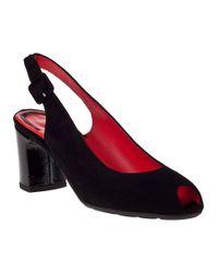 Pas De Rouge - Abby Slingback Pump Black Suede - Lyst