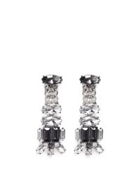 Kenneth Jay Lane | Metallic Chain And Crystal Drop Earrings | Lyst