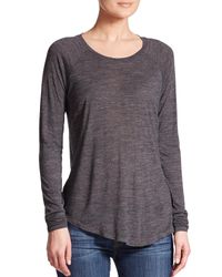 VINCE | Black Space-dye Slub Tee | Lyst