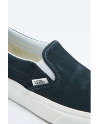Vans Slip-on Classic Navy Suede Trainers in Blue - Lyst