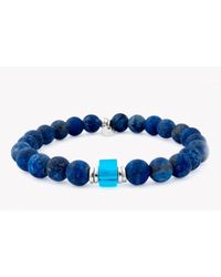 Tateossian - Matte Bead Bracelet In Blue for Men - Lyst
