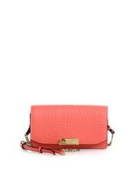Burberry | Pink Madison Small Pebbled Leather Clutch | Lyst