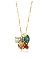 Les Nereides - Eclatante Discretion Little Spider Blue Stone And Red Star Necklace - Lyst