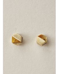 Ming Yu Wang | Metallic Brass / Tiger's Eye Decimal Earrings | Lyst