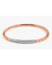 Tateossian | Quadro Id Bracelet In 18k Rose Gold And White Diamonds for Men | Lyst