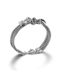 John Hardy | Black Station Three Row Bracelet With Lobster Clasp | Lyst