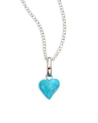 Ippolita | Blue Turquoise & Sterling Silver Carved Stone Heart Charm | Lyst