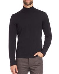 Saks Fifth Avenue | Black Merino Wool Turtleneck Sweater for Men | Lyst