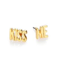 kate spade new york | Metallic Say Yes Kiss Me Stud Earrings | Lyst