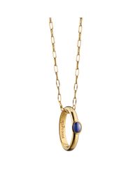 Monica Rich Kosann | Metallic 18k Yellow Gold Poesy Ring with Oval Blue Sapphire Cabochon Strength | Lyst