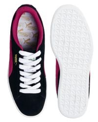 puma suede black pink