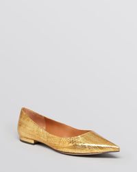 metallic pointed toe flats