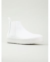 mens white leather chelsea boots